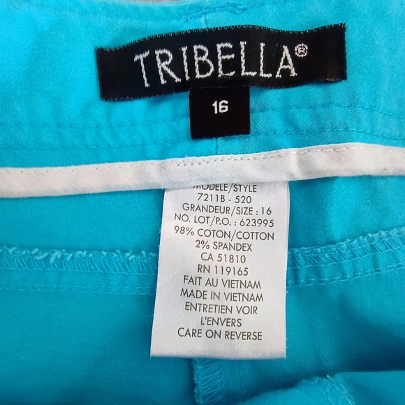 Tribella Bermuda Shorts Womens Size 16 Teal Blue Stretch Mid Rise Summer Golf - Picture 2 of 9